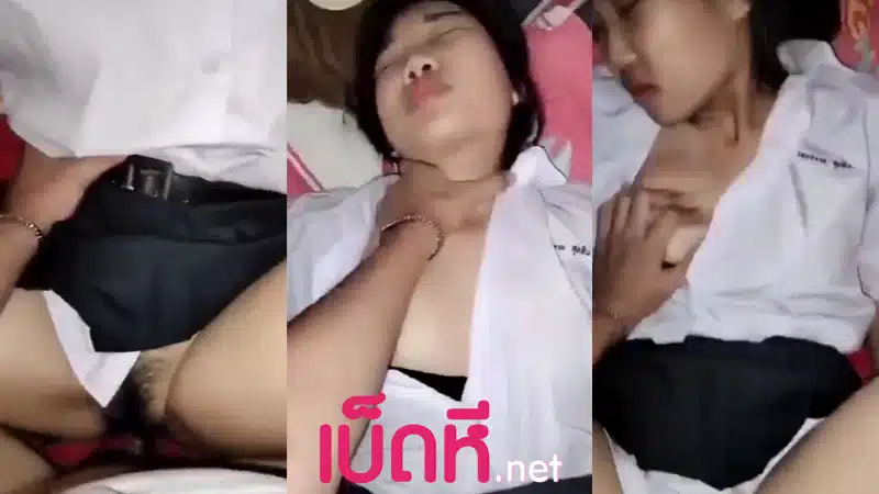 คลิปหลุด นักเรียนไทย โดนรุ่นพี่พามาเย็ดที่หอเพื่อน โดนจับเย็ดสดxxx กระแทกหีคาชุดนักเรียนสงสัยจะเงี่ยนกันสุดๆ แหวกกระโปรงจับควยเย็ดจนแตก